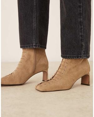 ASOS Rue Lace Up Heeled Ankle Boots - Black