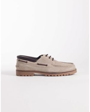 ASOS Boat Shoes With Cleated Soles - White