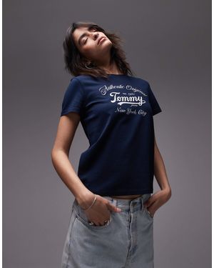 Tommy Hilfiger Logo Regular T-shirt - Blue