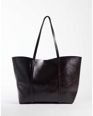 New Look Eenvoudige Tote Tas Van Imitatieleer - Zwart