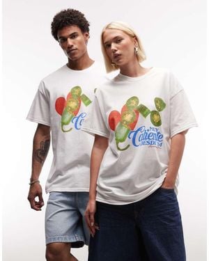Reclaimed Vintage Unisex Chilli Graphic T-shirt - Grey