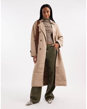 Vero Moda Longline Belted Trench Coat - Natural