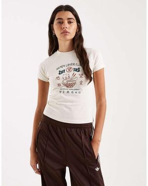 Daisy Street Ramen Graphic Baby Tee - White