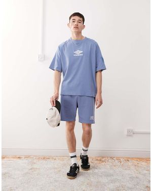 Umbro Pantalones Cortos Azules Con Bordado Del Logo Drill De