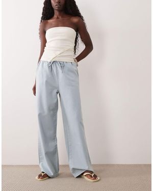 Miss Selfridge Denim-hose zum reinschlüpfen mit kontrastnähten - Blau
