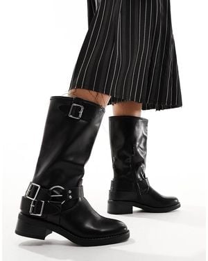 Truffle Collection Biker Knee Boots - Black
