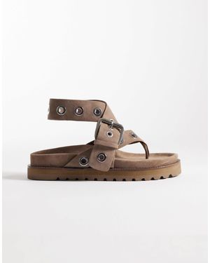 ASOS Francoise Eyelet Flatform Sandal - Brown