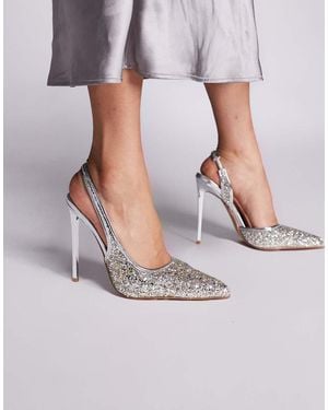 SIMMI Simmi London Hollie Slingback Heeled Court Shoes - Grey