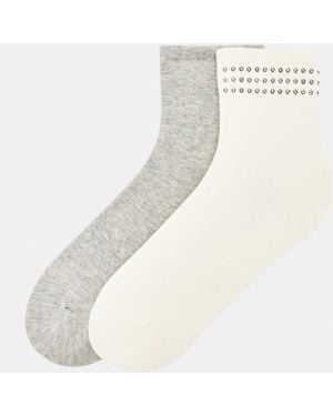 Pull&Bear Chaussettes à clous cassé - Blanc