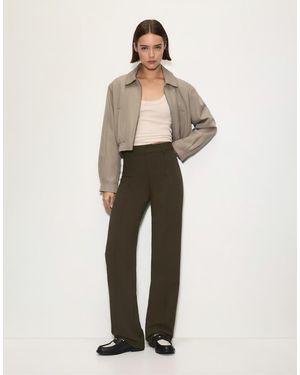 Pull&Bear Formal Trousers With Seam Detail - Natural