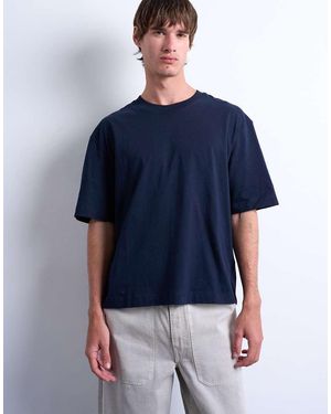 TOPMAN Cropped Fit T-Shirt - Blue