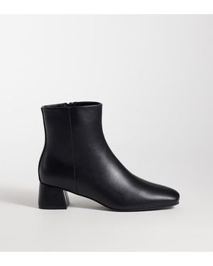 Glamorous Block Heel Mid Ankle Boots - Black