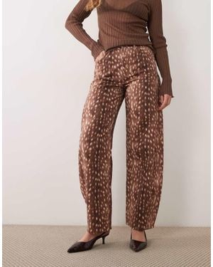 Mango Jeans Barrel Con Stampa Cervi - Marrone