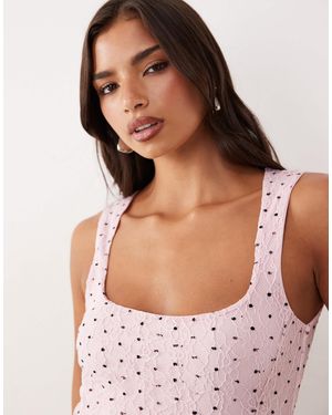 ASOS Soft Square Dobby Lace Vest - Purple