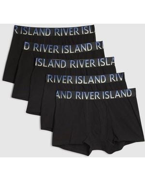 River Island Ombre Waistband Pack Of 5 Trunks - Black