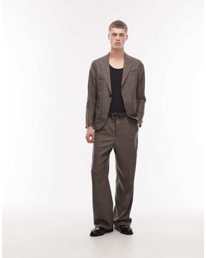 AllSaints Clover Co-Ord Wool Blend Tailored Trouser - Brown