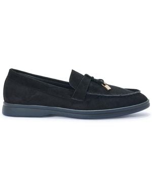 SEQWL Casual Flat Heel Slip-On Loafers - Blue