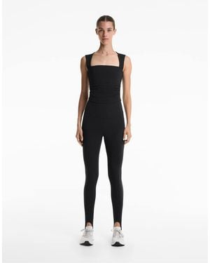 Oysho Comfortlux Super High Rise Ankle-Length Stirrup Leggings - Blue