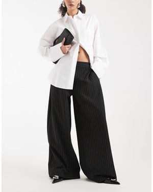 ASOS Gathered Side Mensy Wide Leg Trouser - White