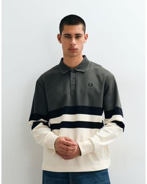 Fred Perry Colorblock-sweatshirt mit kragen - Mehrfarbig