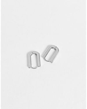 FADED FUTURE Mini Oval Hoop Earrings - White