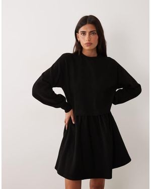 Miss Selfridge Super Soft Brushed Smock Dress - Black