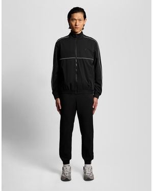 Lyle & Scott Mid Jackets Nylon Track Jacket - Black