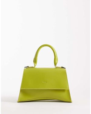 PASQ Mini Handtas Met Gebogen Onderkant En Crossbody Band - Geel