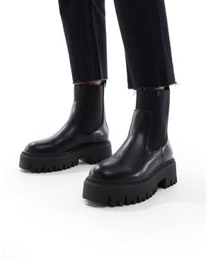 SEQWL Wide Fit Stella Chunky Chelsea Boots - Black