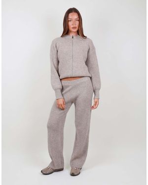 SIMMI Ribbed Knitted Trousers - Grey
