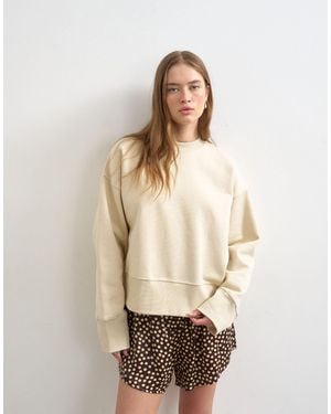 TOPSHOP Premium Heavyweight Oversized Sweatshirt - Natural