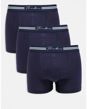 Threadbare – 3er-pack boxershorts aus baumwolle - Blau