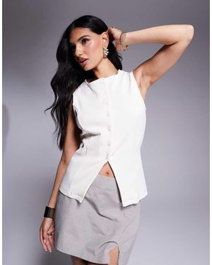 ASOS Gilet Taglio Lungo Écru Stretto - Bianco
