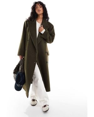 Stradivarius Str Super Oversized Overcoat - White