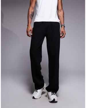 4505 Icon Rest Day Heavyweight 440gsm Cotton Wide Leg jogger With Zip Pockets - Black