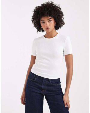 ONLY Ribbed T-shirt - White
