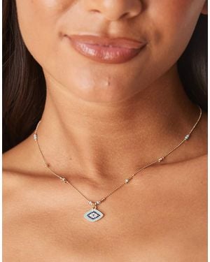 ASOS Necklace With Eye Pendant - Brown