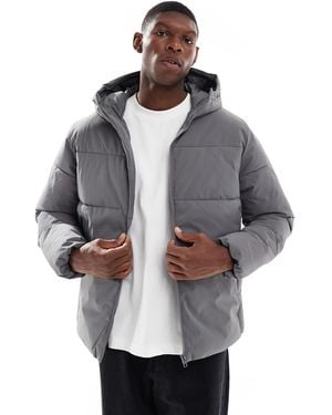 Jack & Jones Hooded Puffer Jacket - Gray