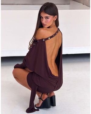 Tiger Mist Ravenna Jersey Off-Shoulder Mini Jurk Met Oogjesdetail, Aangesnoerde Rok En Gedrapeerd Detail - Wit