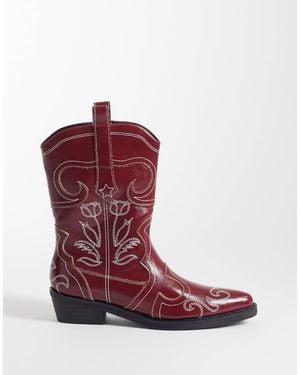 Public Desire Ula Embroidered Low Ankle Boots
