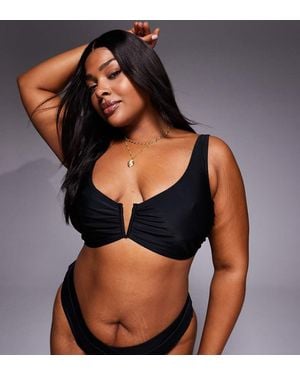 ASOS Asos Design Curve Maya Nissi V-wire Bikini Top - Black