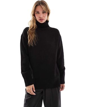 Threadbare Jersey Extragrande Con Cuello Vuelto De - Negro