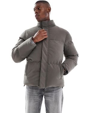 Brave Soul Padded Puffer Jacket - Gray
