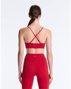 Oysho Comfortlux Light-Support Sports Bra With Crossover Straps - Red