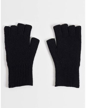 ASOS Ribbed Fingerless Gloves - Black