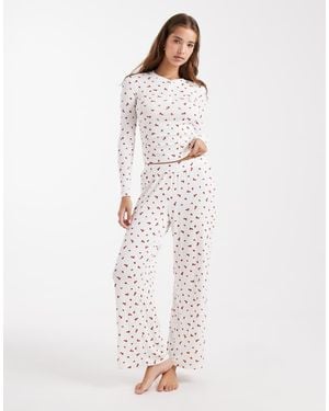 Cotton On Sleep Recovery Wide Leg Trousers - White