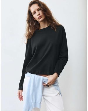 Pull&Bear Boxy-fit langarm-t-shirt - Schwarz