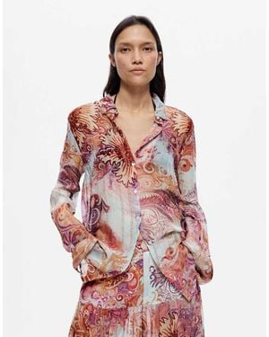 Desigual Paisley Printed Shirt - Pink