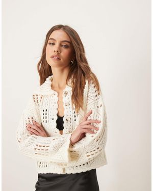 Nobody's Child – gehäkelte strickjacke - Natur