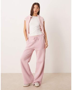 Abercrombie & Fitch Essential Wide Leg Fleece joggers - Pink